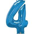 Anagram 41 in. Number 4 Blue Shape Air Fill Foil Balloon 87829